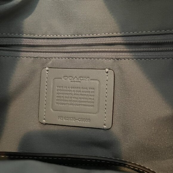 Coach Gray Leather and Suede Tote - Picture 5 of 5